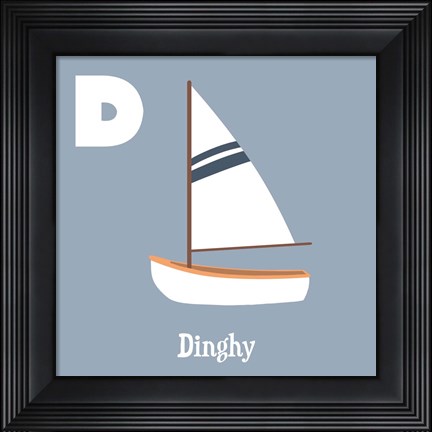Framed Transportation Alphabet - D is for Dinghy Print