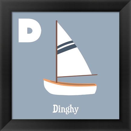 Framed Transportation Alphabet - D is for Dinghy Print