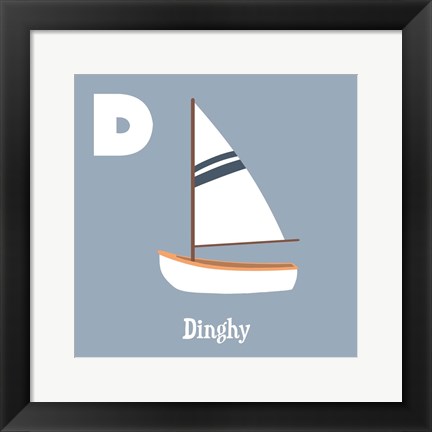 Framed Transportation Alphabet - D is for Dinghy Print