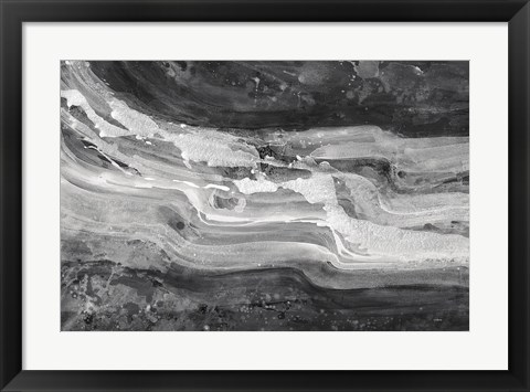 Framed Currents Gray Black White Print