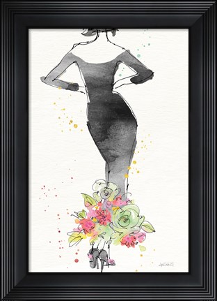 Framed Floral Fashion I v2 Print