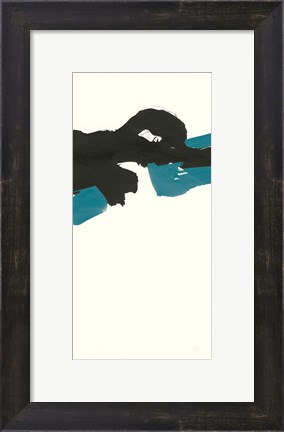 Framed Minimal Panel II Teal Print