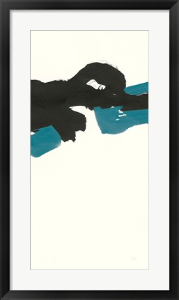 Framed Minimal Panel II Teal Print