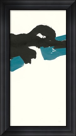 Framed Minimal Panel II Teal Print