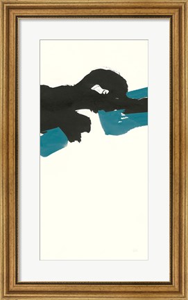 Framed Minimal Panel II Teal Print