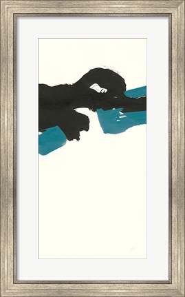 Framed Minimal Panel II Teal Print