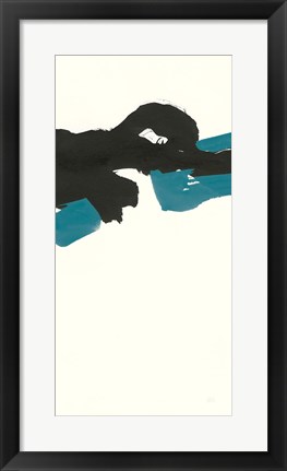 Framed Minimal Panel II Teal Print