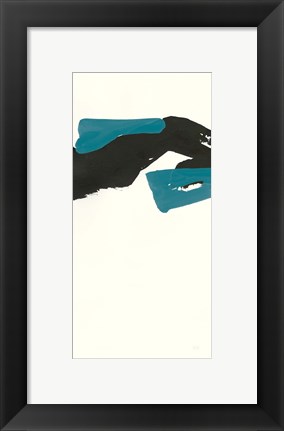 Framed Minimal Panel I Teal Print