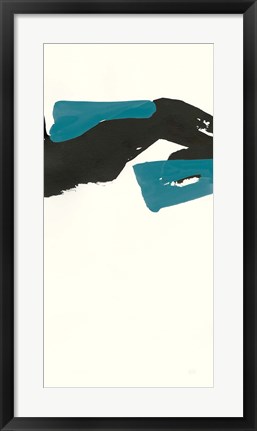 Framed Minimal Panel I Teal Print