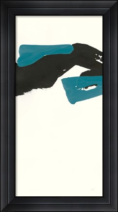 Framed Minimal Panel I Teal Print