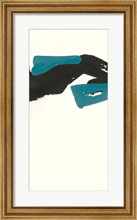 Framed Minimal Panel I Teal Print