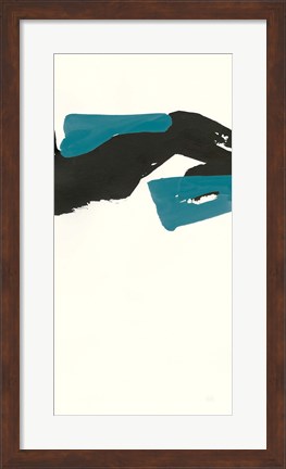 Framed Minimal Panel I Teal Print