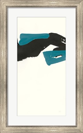 Framed Minimal Panel I Teal Print