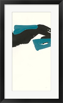 Framed Minimal Panel I Teal Print