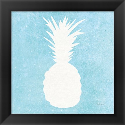 Framed Tropical Fun Pineapple Silhouette I Print