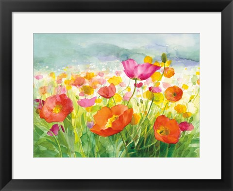 Framed Meadow Poppies Print