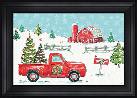 Framed Christmas in the Country I Print