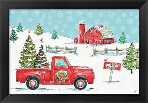 Framed Christmas in the Country I Print