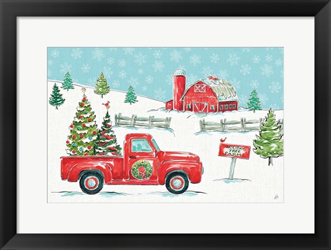 Framed Christmas in the Country I Print