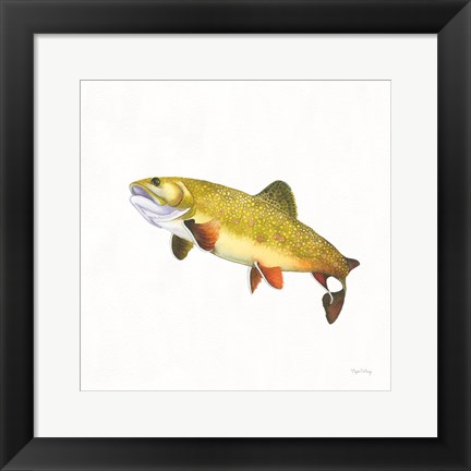 Framed Gone Fishin Brookie Print