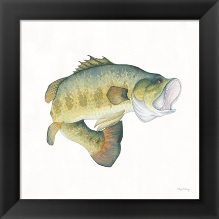 Framed Gone Fishin Large Mouth Print