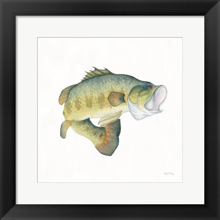 Framed Gone Fishin Large Mouth Print