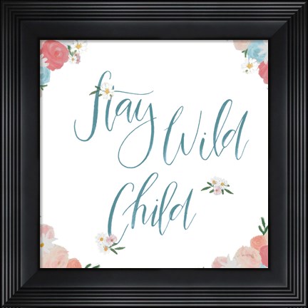 Framed Spirit Stallion VI Blush and Teal Print