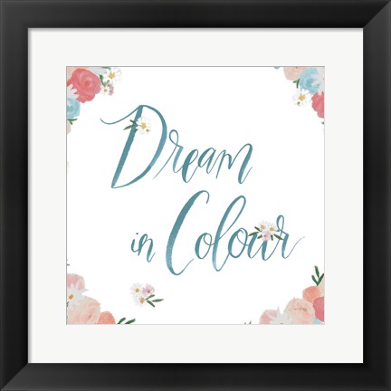 Framed Spirit Stallion IV Blush and Teal Print