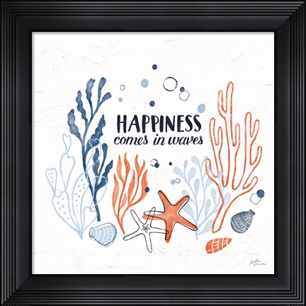 Framed Simple Sea I Print