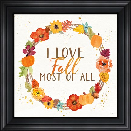 Framed Harvest Wishes I Print