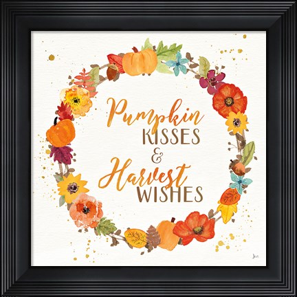 Framed Harvest Wishes II Print
