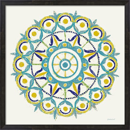 Framed Lakai Circle V Blue and Yellow Print