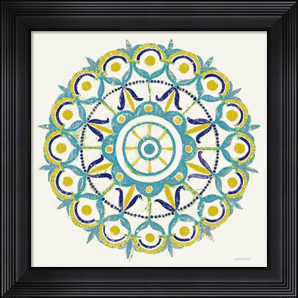 Framed Lakai Circle V Blue and Yellow Print