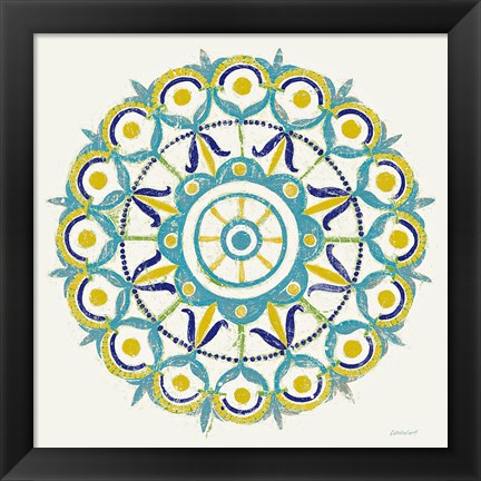 Framed Lakai Circle V Blue and Yellow Print