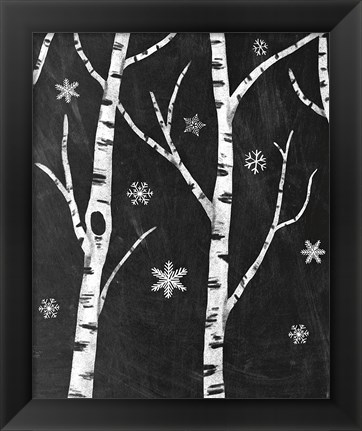 Framed Snowy Birches II Print