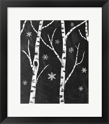 Framed Snowy Birches II Print