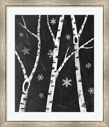 Framed Snowy Birches III Print