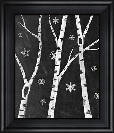 Framed Snowy Birches III Print