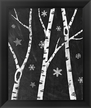 Framed Snowy Birches III Print