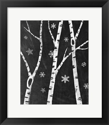 Framed Snowy Birches III Print