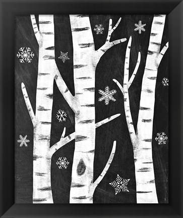 Framed Snowy Birches Print