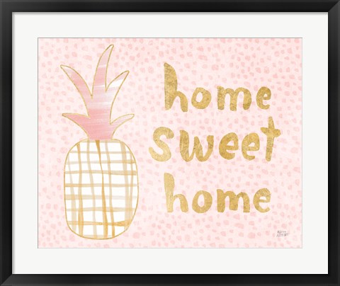 Framed Pineapple Blush I Print