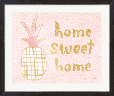 Framed Pineapple Blush I Print