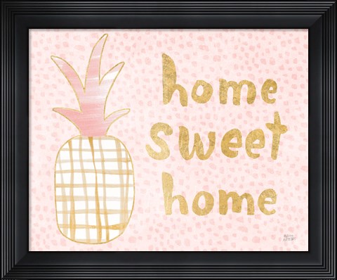 Framed Pineapple Blush I Print