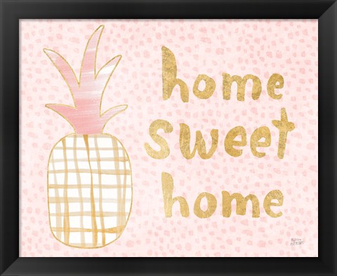 Framed Pineapple Blush I Print