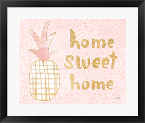 Framed Pineapple Blush I Print