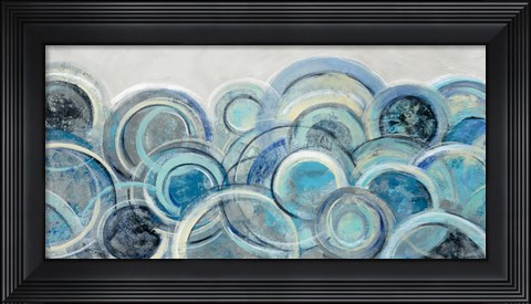 Framed Variation Blue Grey Crop Print