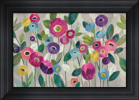 Framed Fairy Tale Flowers V Pink Print