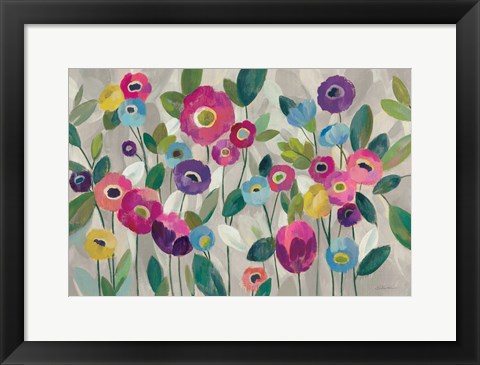 Framed Fairy Tale Flowers V Pink Print