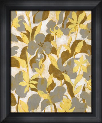 Framed Painted Tropical Screen II Print